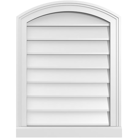 Ekena Millwork Arch Top Surface Mount PVC Gable Vent: Functional, w/ 2"W x 2"P Brickmould Sill Frame, 20"W x 26"H GVPAR20X2603SF